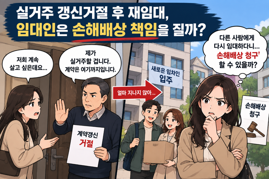 실거주 이유로 갱신거절 후 재임대, 손해배상책임